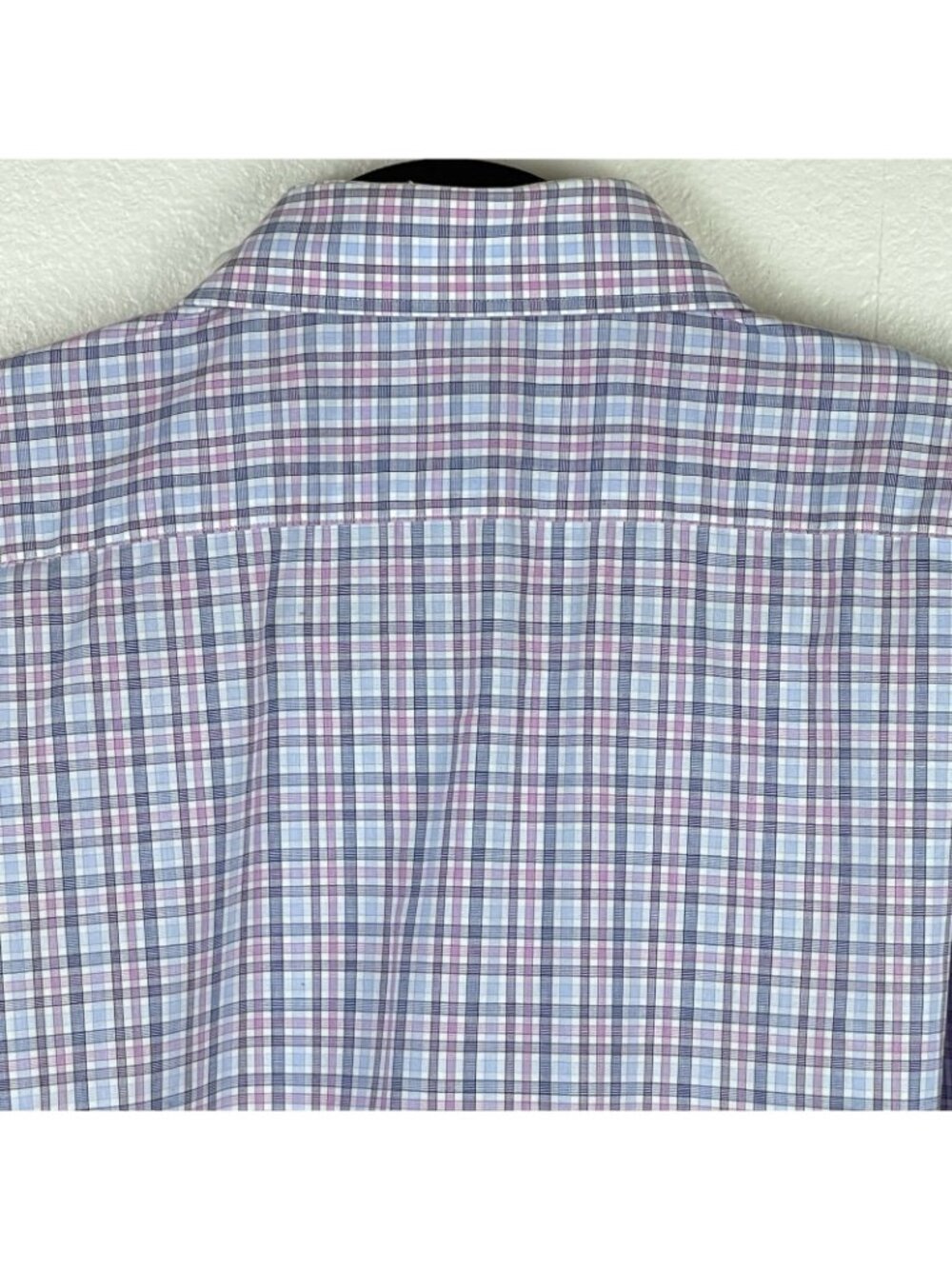 Tommy Hilfiger Dress Shirt Mens M 15-15.5 Plaid Button Front Long Sleeve Blue - Picture 4 of 8